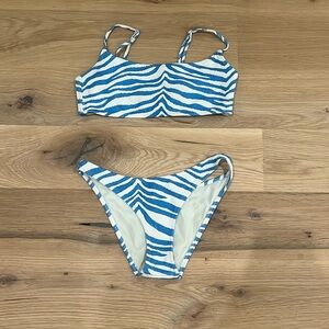 blue zebra triangl bathing suit